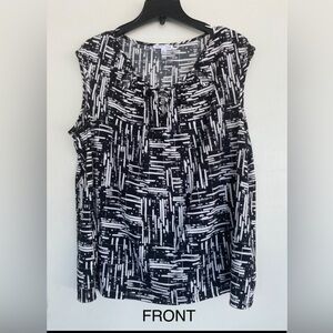 Notations Black and White Graphic Blouse